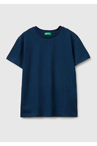 United Colors of Benetton تي شيرت للأولاد ذو تصميم أزرق داكن مطبوع بقصة مريحة...