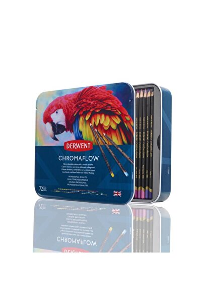 Derwent Set creioane colorate profesionale Chromaflow, cutie metalică, 72 buc.