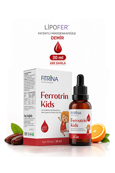 FITRİNA Ferrotrin Kids Çocuklar İçin Sıvı Demir Damla 30 ml Cam Şişe Lipofer®...