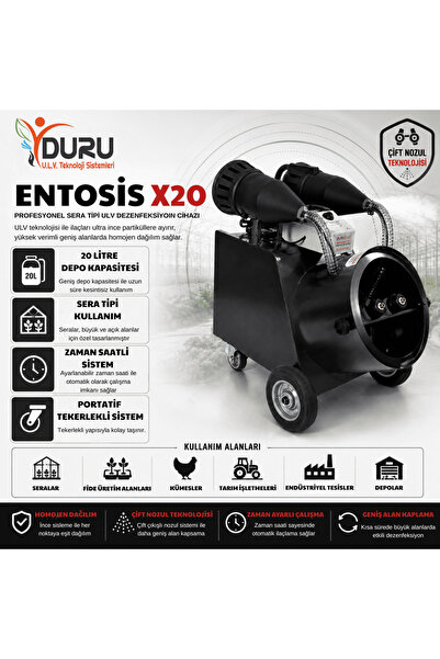Duru Entosis X 20 20 L Sera Tipi Karıştırıcılı Fanlı Elektrikli ULV Cihazı İl...