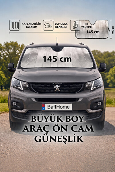 Ankaflex Büyük Boy Araba Ön Cam Güneşliği Balonlu Metalize Parlak Alüminyum K...