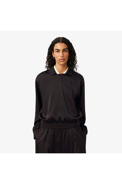 Lacoste Kadın Relaxed Fit Koyu Kahverengi Polo