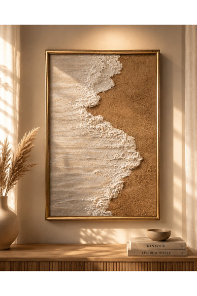 diğer01 11 El Yapımı Alçı Dokulu Rölyef Tablo Modern Minimalist Duvar Dekoru ...