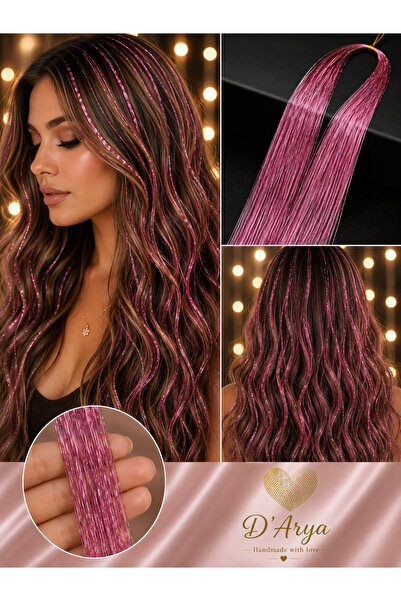 Darya DD283 Işıltılı Açık Pembe Tinsel Saç Simi - Light Pink Hair
