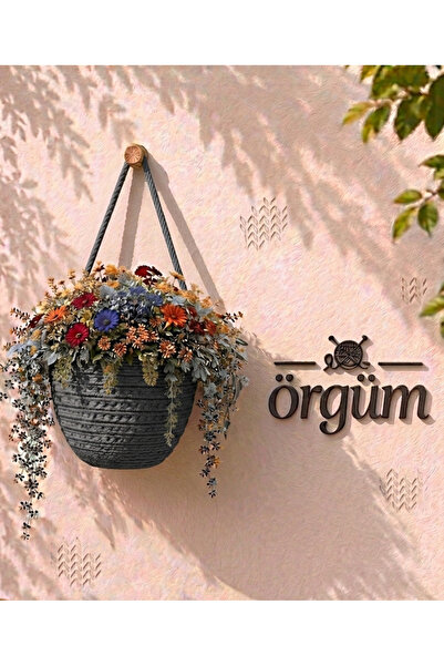 EGE ÖRGÜM Sepet Dekoratif Mini Saksılık 12x10 cm