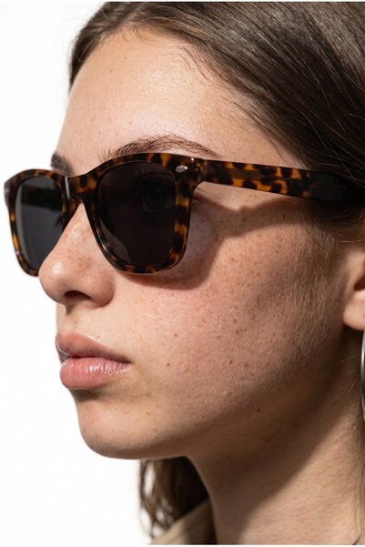 Houseofeyeris Marvon — Leopard Frame Wayfarer Sunglasses (Black Glass, Uv400) – Unisex Minimal Design