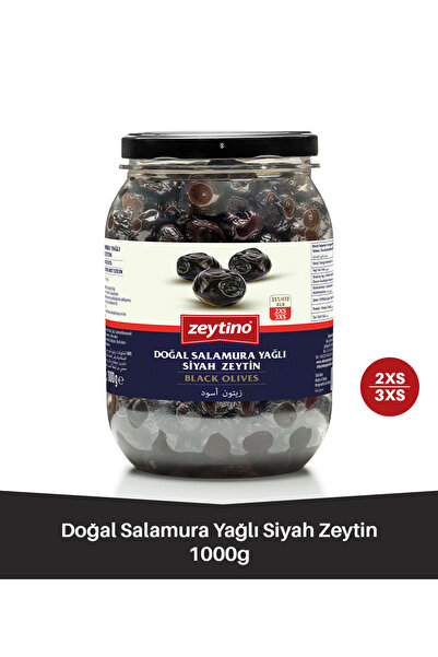 Zeytino Gemlik Siyah Zeytin Salamura Yağlı 1 kg (351/410) 2XS-3XS