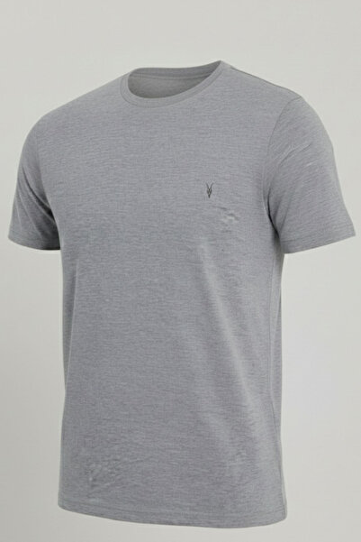 COMBİNE MİCHAİL Ανδρικό μπλουζάκι με λαιμόκοψη Crew Casual Basic σε κόκκινο γκρι