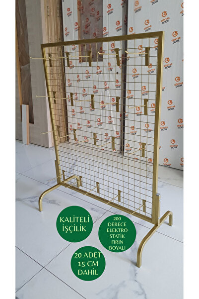 ASAFF AYAKLI TEL PANO 80X100 CM GOLD RENK 4X4 SIK TELLİ 20 ADET 15 CM KANCA D...