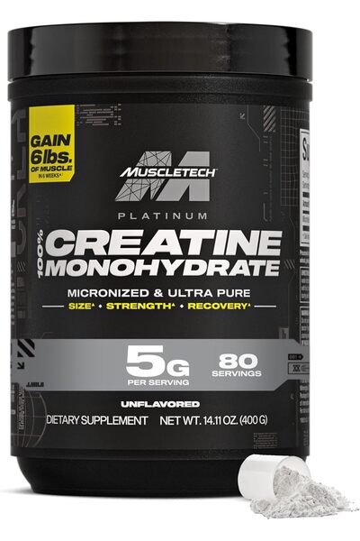 MUSCLETECH Platinum Creatine Monohydrate Powder Muscle Recovery + Muscle Buil...