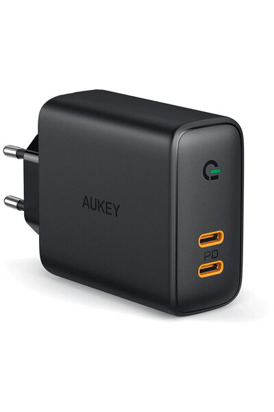 AUKEY PA-D2 240 V, Vârf C, Negru
