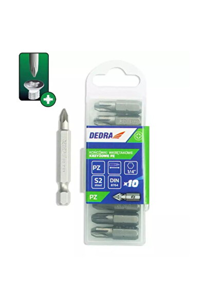 DEDRA EXIM Capete de ЕџurubelnitДѓ Pozidriv PZ2x50mm, 10buc cutie din plastic.