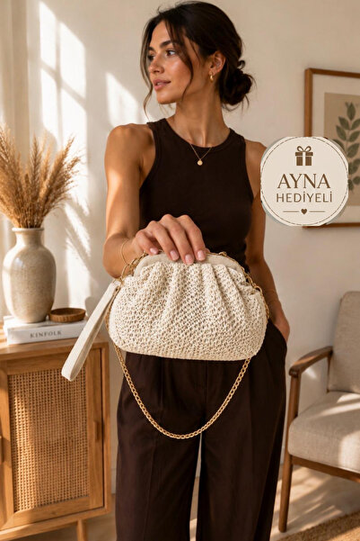 Zarena Official Sahara Knit - Kadın Burslu Örgü Zincirli El Ve Omuz Çantası