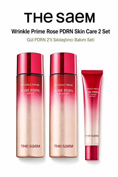 THE SAEM Wrinkle Prime Rose PDRN Skin Care 2 Set - Gül PDRN 2’li Sıkılaştırıc...