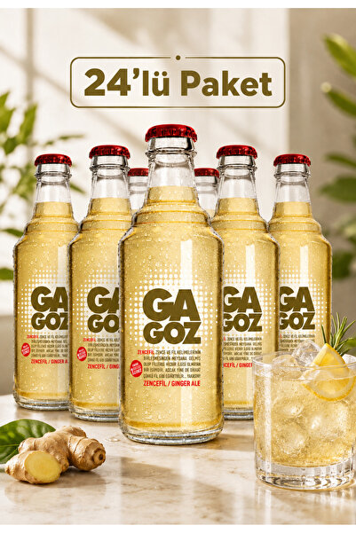 GA GOZ Gazoz Zencefil Aromalı Gazlı Içecek - Ginger Ale 250 ml X 24'lü Paket