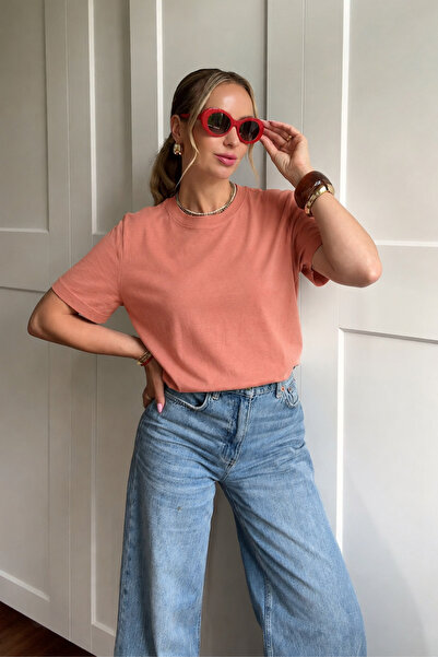 Somon Regular T-Shirt %100 Pamuk Süprem Unisex Baskıya Uygun Basic Tişört