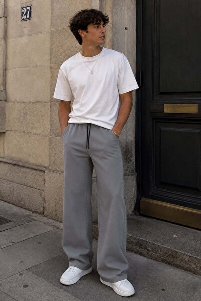 Madmext Smoked Baggy Trousers with Adjustable Waist and Pocket Detail 6545