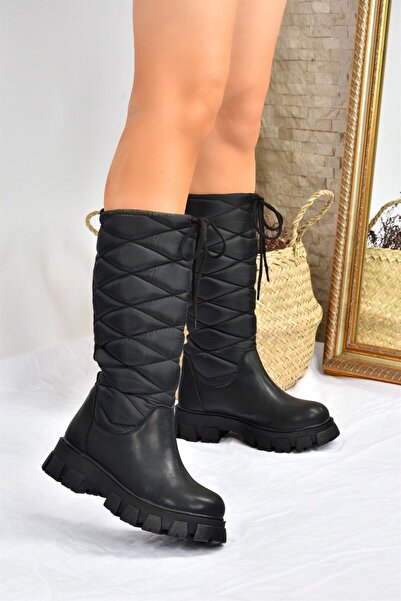 Fox Shoes Crne ženske čizme sa debelim đonom za svakodnevnu upotrebu L583180104