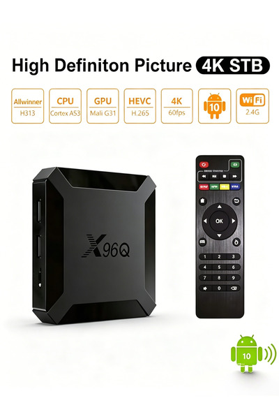 EGG 10008 EU Plug 2G 16G TV Box Hot X96Q Android 10.0 Fast Smart TV BOX 2GB 16GB Allwinner H313 Quad Core 4K 2