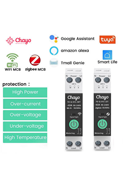 Choice WiFi 1-63A TUYA WiFi/ZigBee MCB Smart Circuit Breaker Over Current Und...