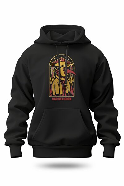 buzagi tasarım ürünleri Bad Religion Digital Print Hooded Unisex Sweatshirt