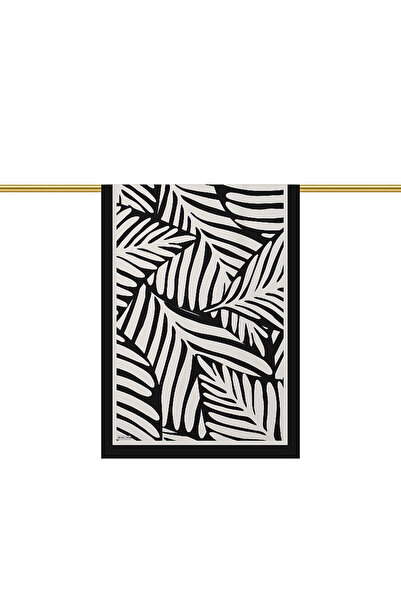 Bursa İpek Black Ekin Pattern Twill Silk Shawl