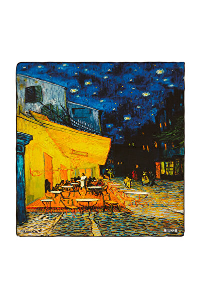 Bursa İpek Batista de mătase cu model Blue Navy Cafes Street