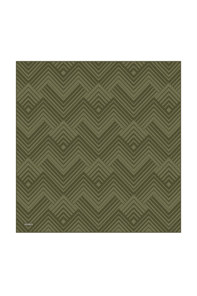 Bursa İpek Green Synthesis Pattern Twill Silk Scarf