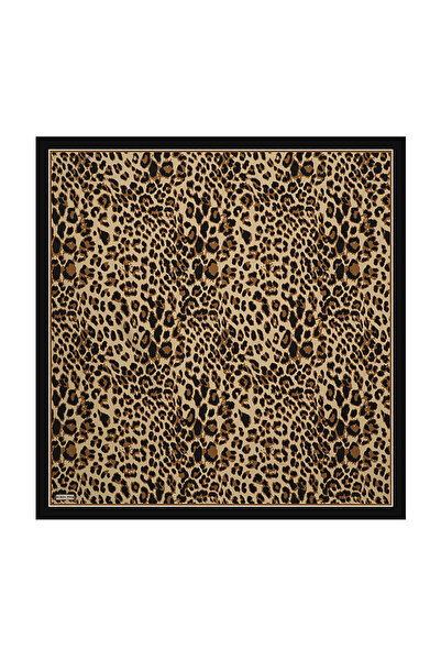 Bursa İpek Eșarfă din mătase din twill cu model leopard