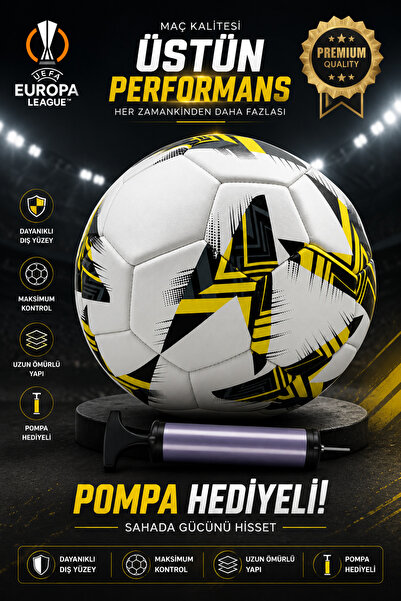 İMVULA Futbol Topu 2025 Uefa Europe League Çim Ve Beton Zemin Maç Topu Pompa ...