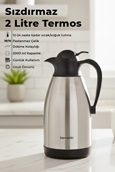 Bernardo Grandio Stainless Steel Thermos Inox 2 Liters