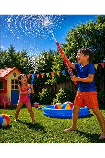 POLER TOYS مظلة مياه مضغوطة بطول 54 سم، لعبة صيفية للأطفال، لعبة مائية فردية،...