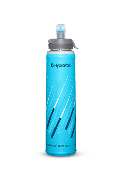 Hydrapak زجاجة UltraFlask Speed سعة 500 مل (لون أزرق ماليبو)، قابلة للطي، غطا...