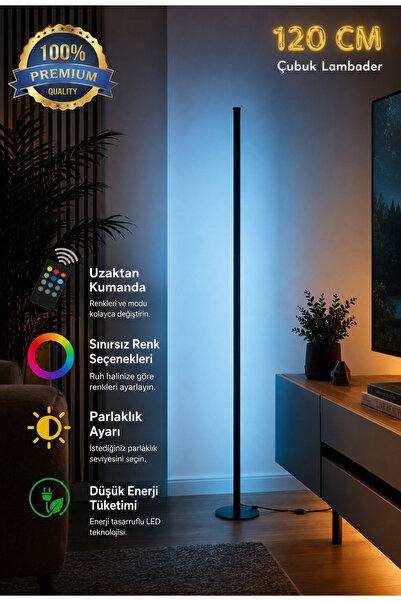 ÖZER LİGHT Rgb Dekoratif Köşe Led Işık Rgb Kumandalı 16 Renk Ayaklı Led Işık ...
