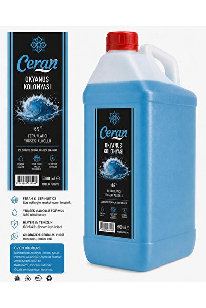 CERAN KOLONYA OKYONUS KOLONYASI AÇIK MAVİ 5 LİTRE