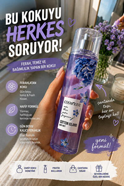 Cosmolive Vücut Spreyi Body Mist | Scandalous | Cotton Island | Kadın | Işılt...