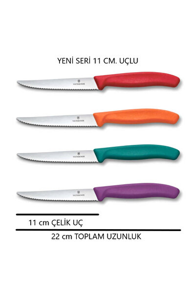 Victorinox Yeni Seri 4 lü set 11 cm Çelik Uçlu Tırtıklı Bıçak