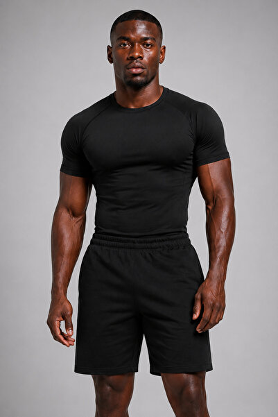 Stylovi Erkek Slim Fit Fitness Compression Tişört Dar Kalıp Ekstra Esnek Spor...