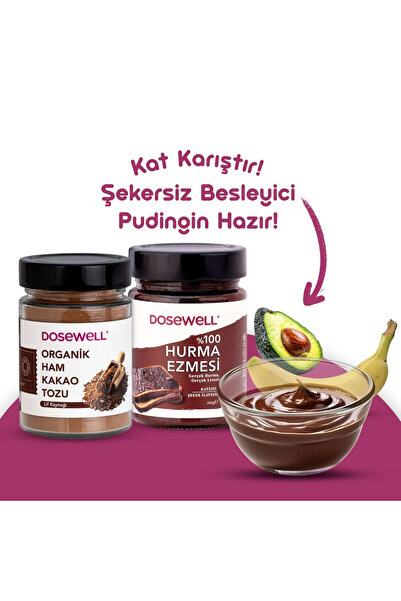Dosewell %100 Doğal Hurma Ezmesi 600 gr ve Organik Sertifikalı Ham Kakao Tozu...