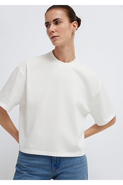 Mavi Εκρού Βασικό T-Shirt Oversize / Φαρδιά Γραμμή 1614179-70057