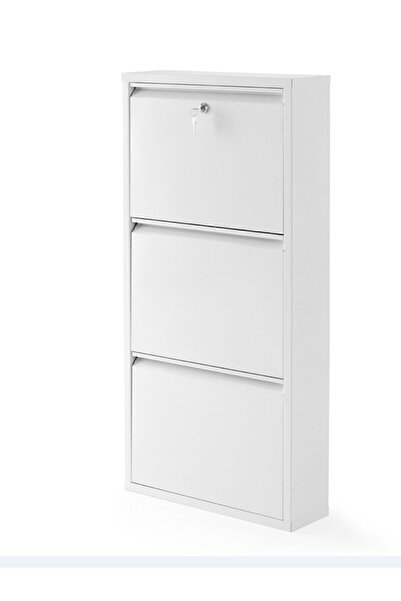 adlsteel 3'lü Metal Ayakkabılık (kilitli-BEYAZ)