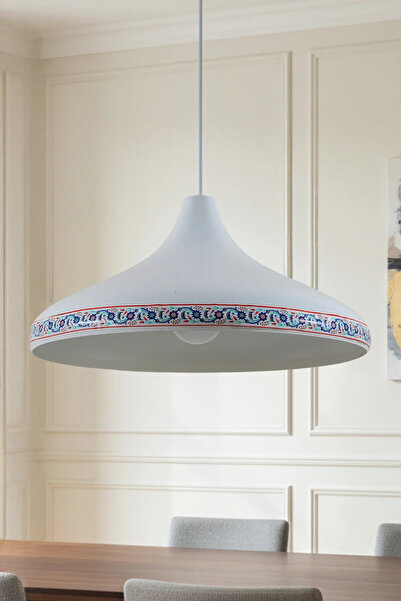 Marrien Nova Tile Modern Tekli Beyaz Metal Sarkıt (35 cm) Salon, Mutfak & Caf...