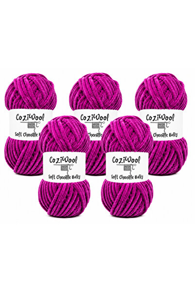 Coziwool Kadife El Örgü İpliği Soft Chenille Bulky 5'li paket, 5X100 Gr. 120 ...