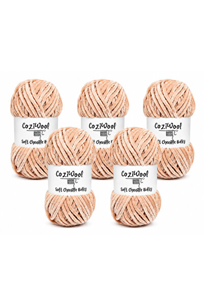 Coziwool Kadife El Örgü İpliği Soft Chenille Bulky 5'li paket, 5X100 Gr. 120 ...