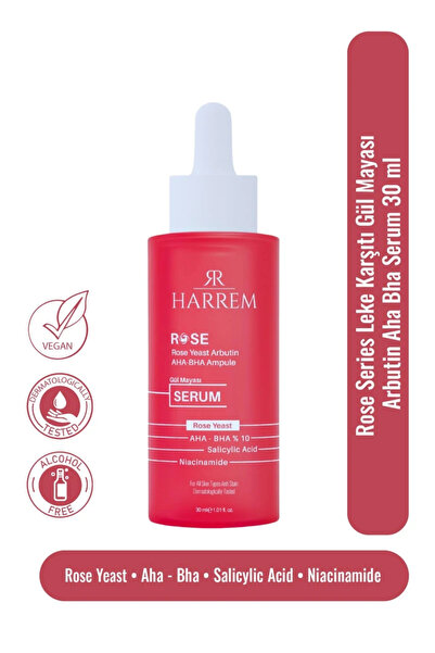 Harrem Rose Series - Anti-Blemish Rose Yeast, Arbutin Aha Bha Serum 30 ML