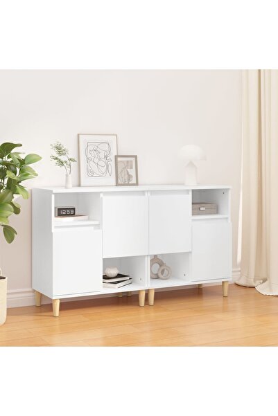Concept Servante, 2 buc, alb, 60x35x70 cm, lemn prelucrat