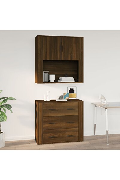 Concept Dulap de perete, stejar maro,80x33x80 cm, lemn prelucrat