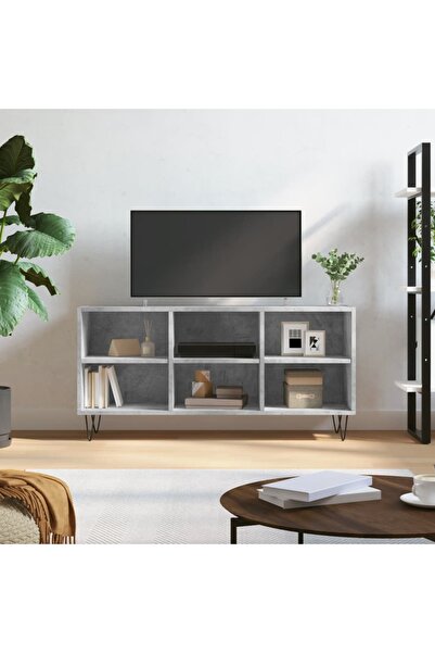 Concept Comodă TV, gri beton, 103,5x30x50 cm, lemn compozit