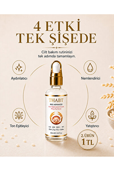 THABT Pirinç Özlü Leke Karşıtı Cilt Serumu 50 ml – Nemlendirici, Aydınlatıcı,...