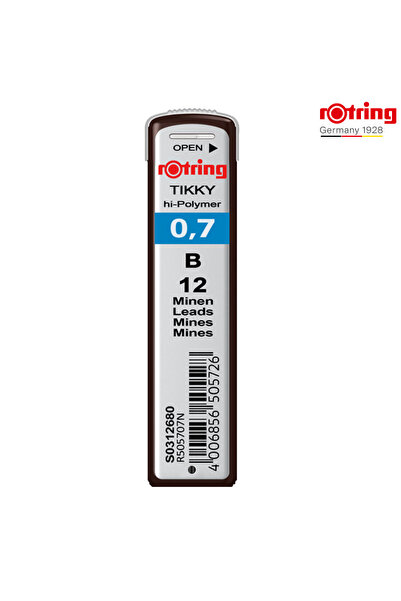 Rotring Set 12 mine creion 0.7mm B cu Rezistenta Extra la Rupere